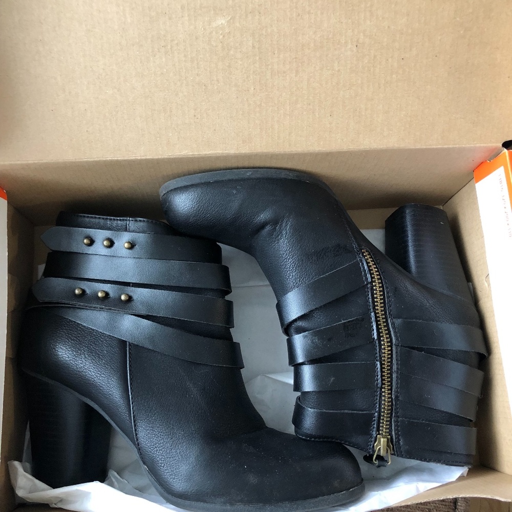 Faux leather boots